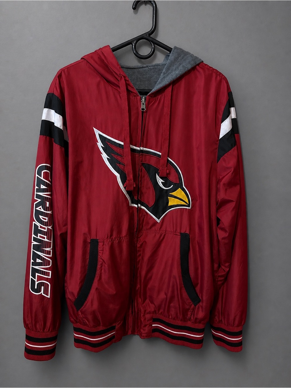 Arizona Cardinals Red Full-Zip Reversible Hooded Windbreaker